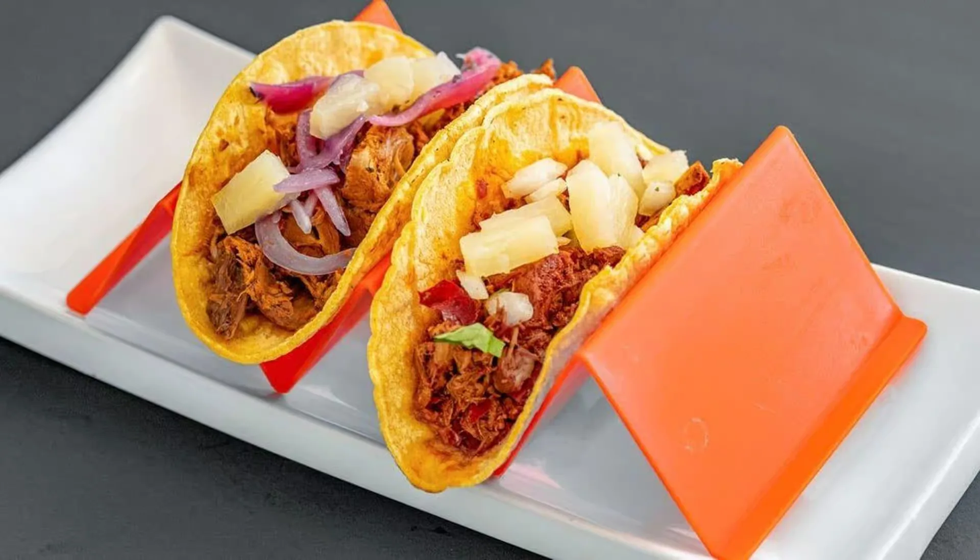 Al Pastor pork street tacos at La Taqueria in Winnipeg, MB