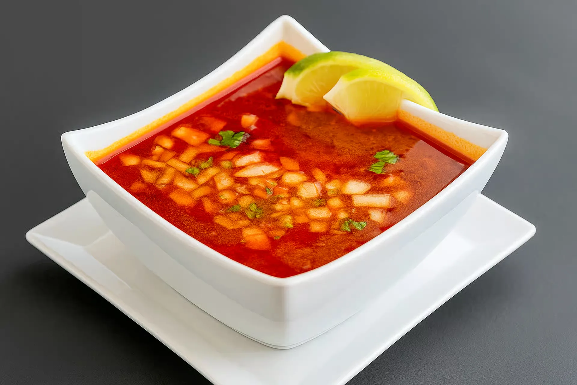 Sopa de Birria beef birria soup with consomme at La Taqueria in Winnipeg, MB